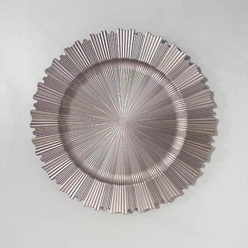 High Sustainable 13' Acrylic Dinner Plate Set Gold Rim Charger Plates Weddings Table Decorations Centerpieces Plastic Dish