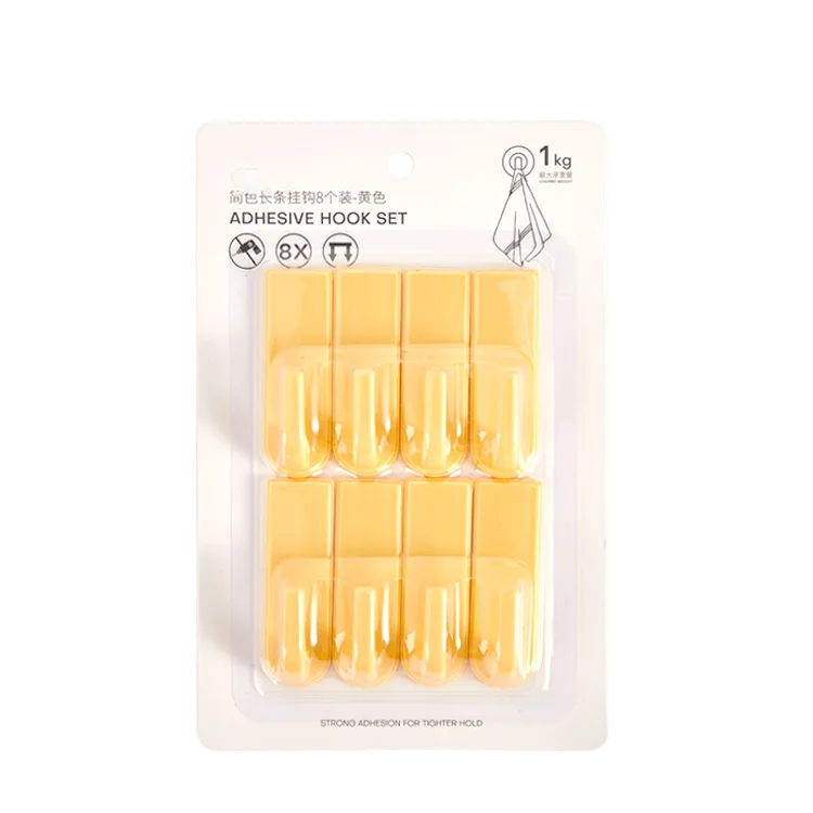 LATTLIV 8 Packs Hanger Wall Hooks Coat Bathroom Office Kitchen Home Strong Stick Adhesive Hooks