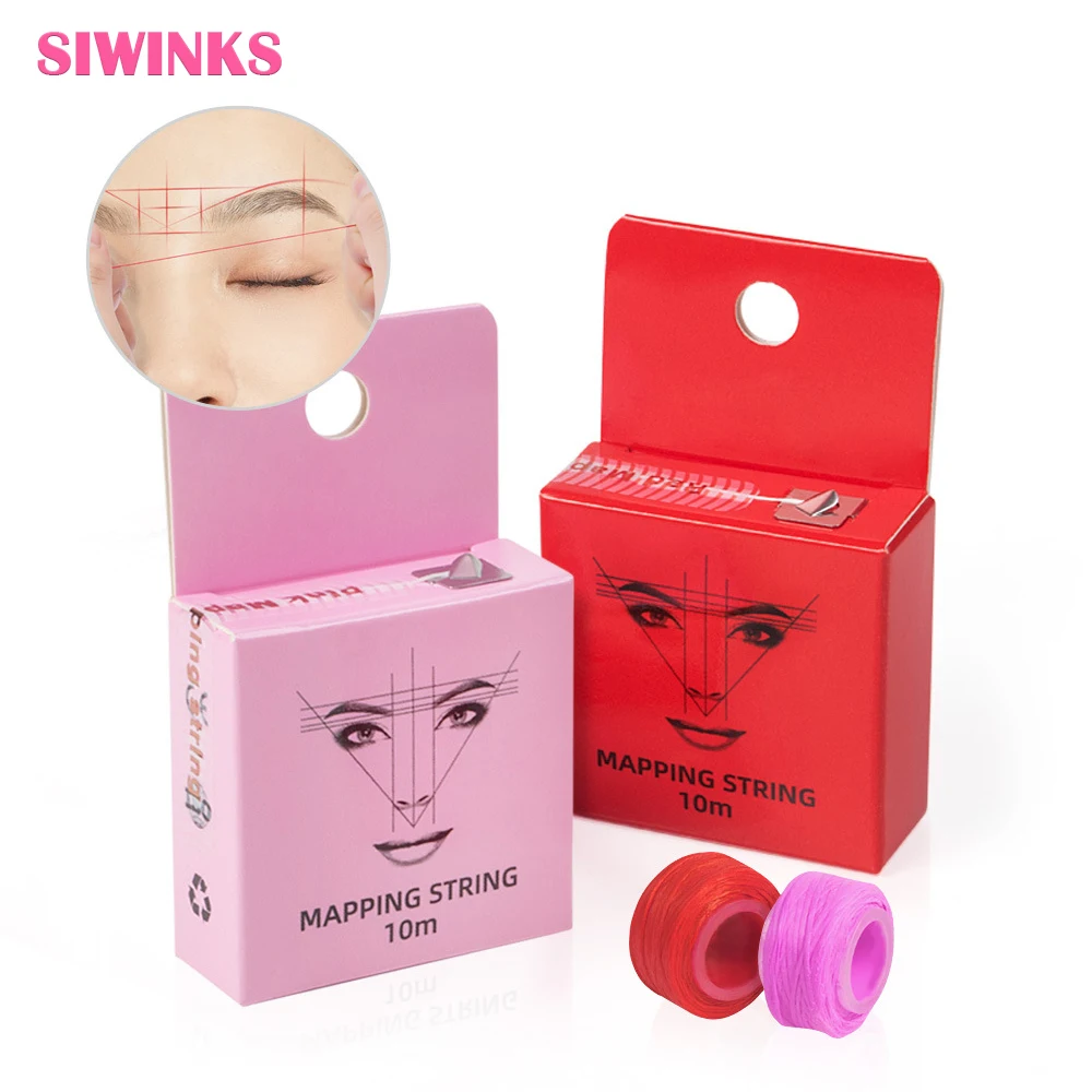 Factory Wholesale PMU Microblading Permanent Makeup 10M Thread Pink Red Eyebrow Measure Tools Microblading Mapping Strings