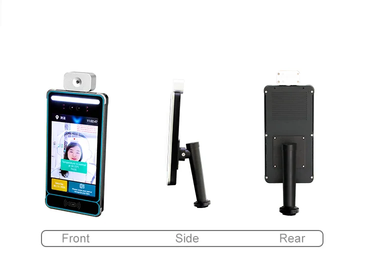 8 inch IPS HD LCD Screen Face Recognition Attendance Access Control Body Temperature Measurement All In One Machine