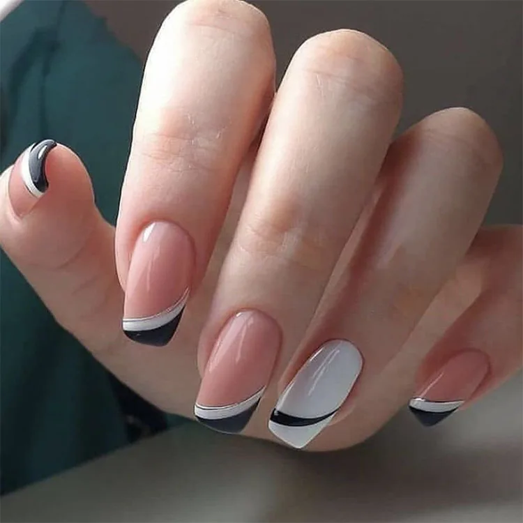 Senboma Custom High quality Gel nials wear-resisting short almond  nails acrylic false nails