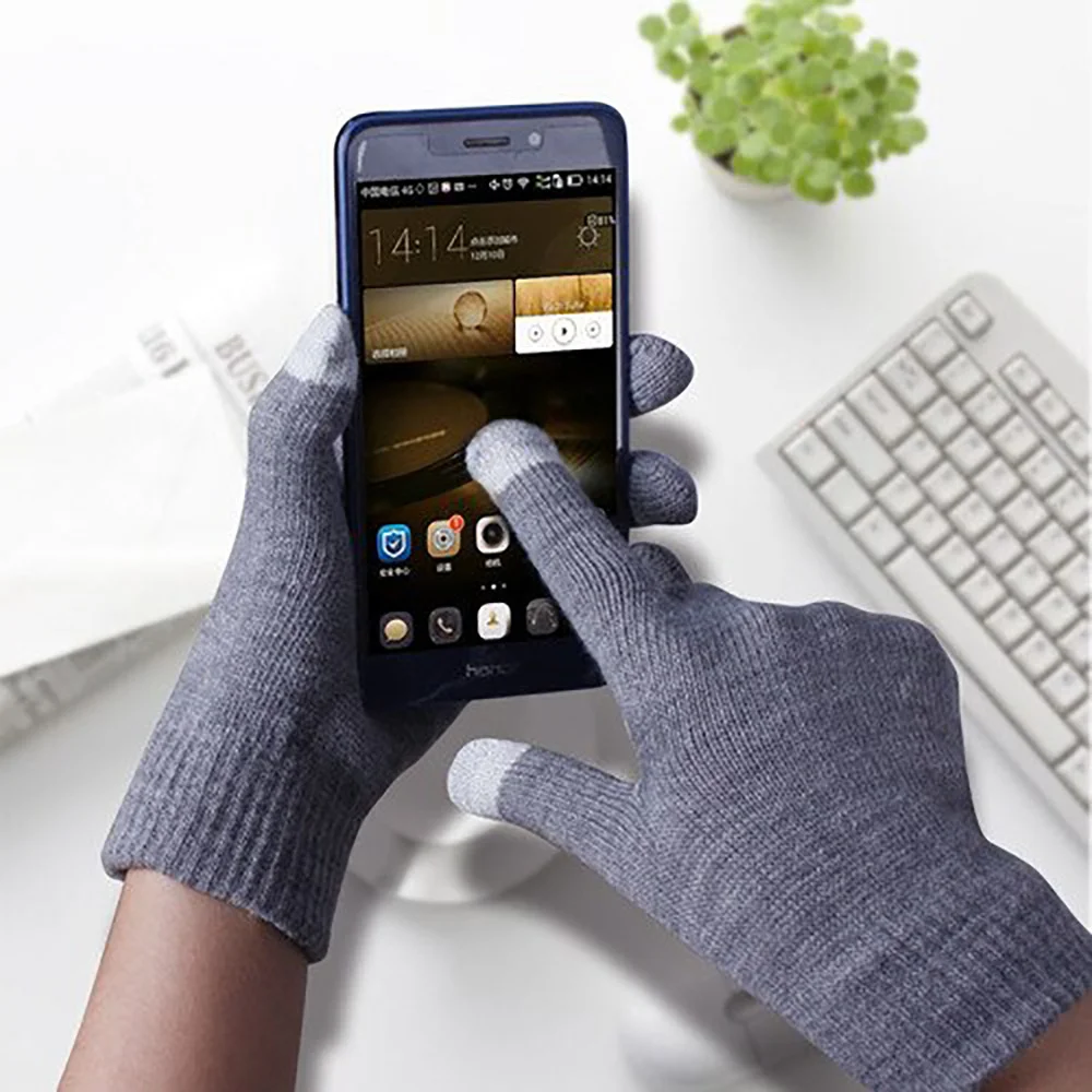 Best&wecan Acrylic Unisex Touch Screen Warm Work Gloves Winter Plain Daily Half Fingers Winter Gloves for Girls One Size MSG-235