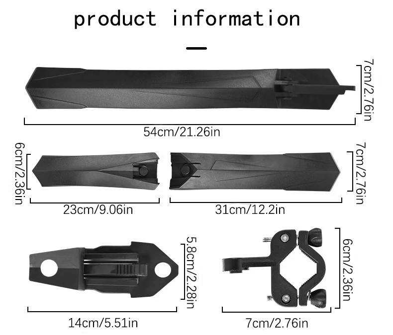 High Quality  Plastic Compatible Bicycle Mudguard Oem Metal Adjustable Road Bike  Fender Mudguard for Sale