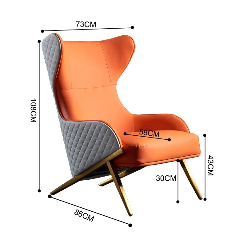 
Single sofa Nordic living room modern minimalist leather art light luxury lazy sofa chair 