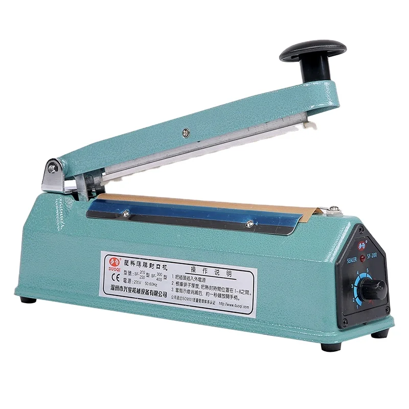 DUOQI SF-200I manual control hand sealing packing machine iron portable hand held impulse heat handy sealer