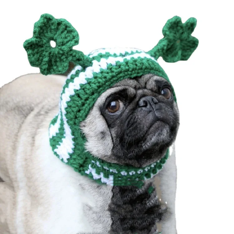 Mini pet hat Funky look custom label logo hat hand-woven knitted beanie pet dog accessory dog bonnet mini hat for pet