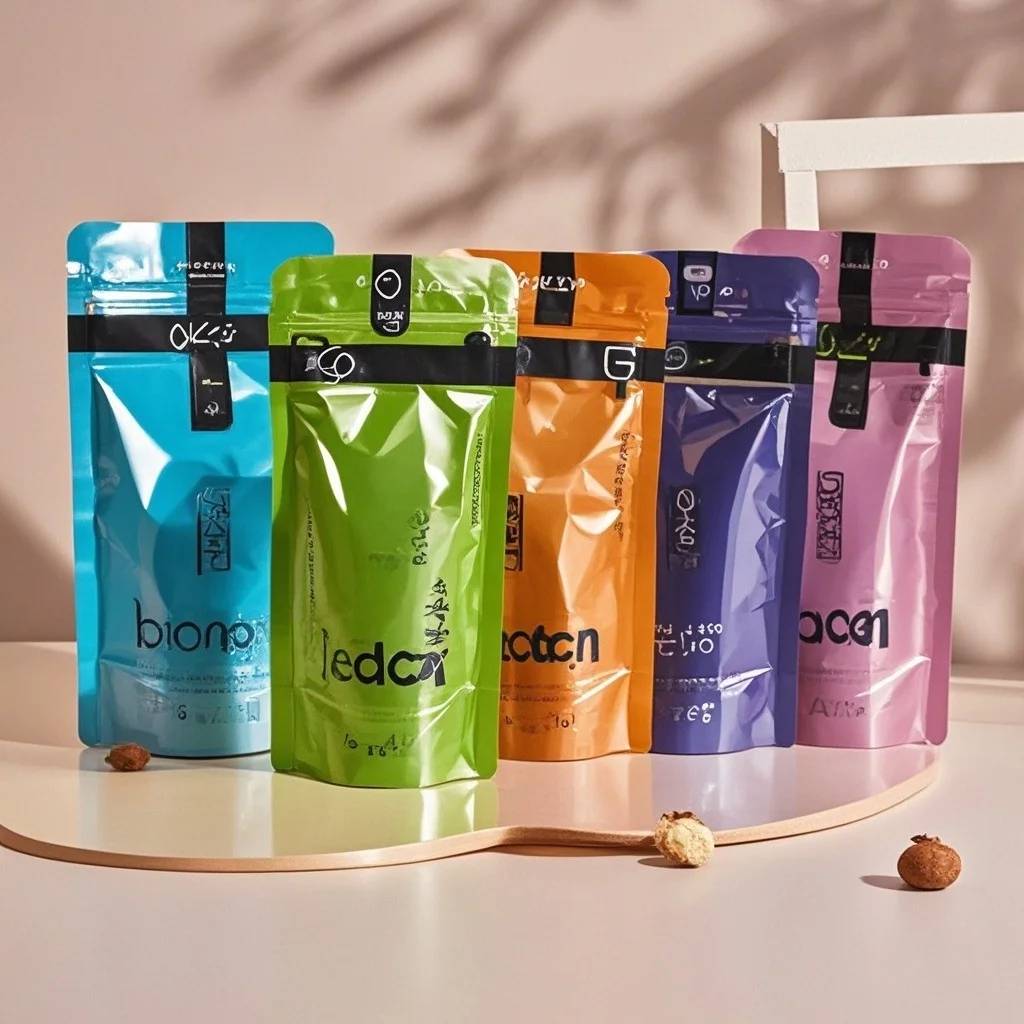 Custom Printed Candy building blocks Toy Blind Box Packaging Packet pouch stand up Plastic mylar Bag with zipper hanger hole