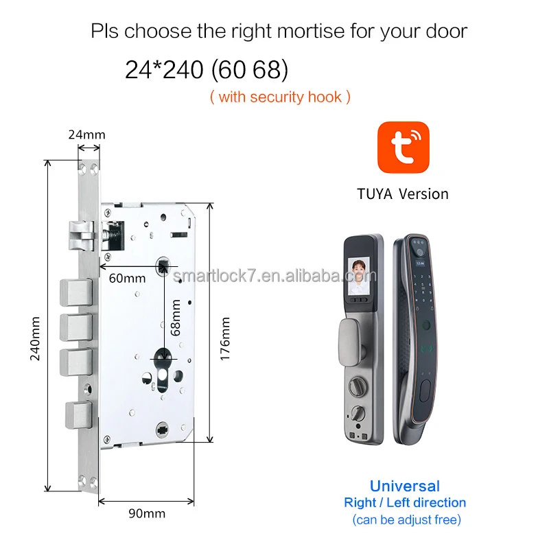 door anti-theft door with smart fingerprint lock