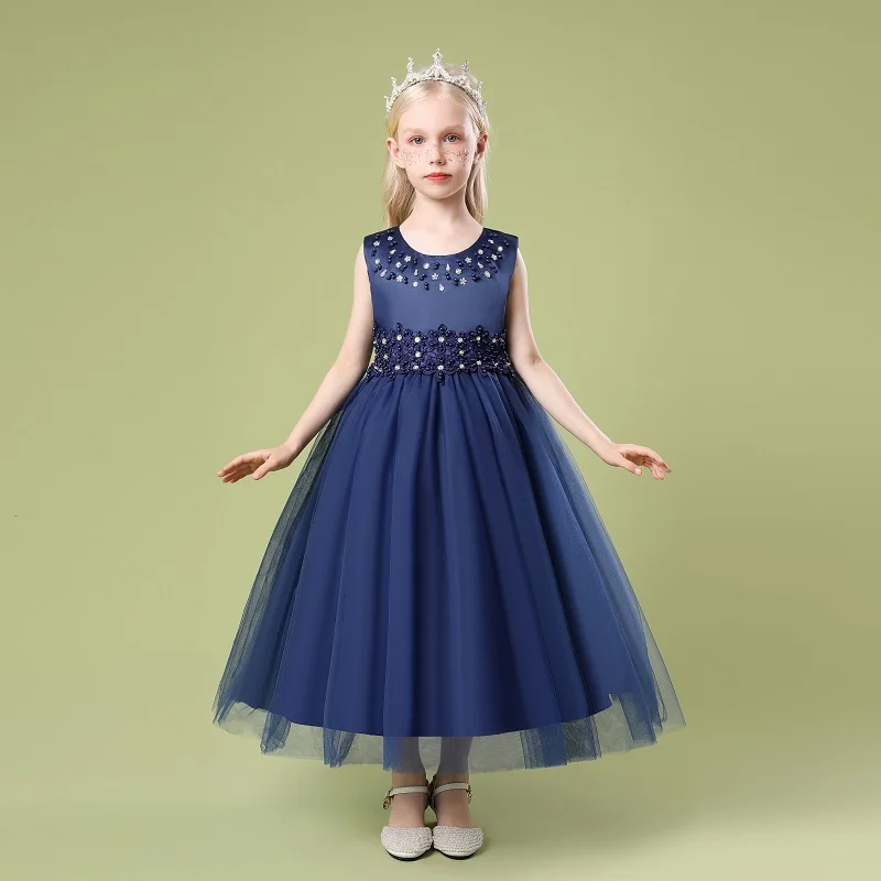 Fashion Children Clothes New Design Kids Princess Wedding Girls Birthday Party Wear Prom Dresses 005