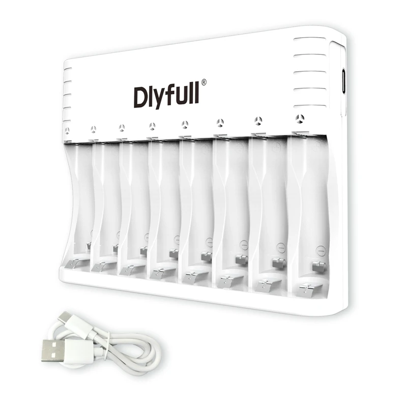 Dlyfull 8 slots 1.2V NiMH AA AAA Rechargeable Battery Charger for Your Toys Microphone Wireless Mouse Keyboard Clock Battery