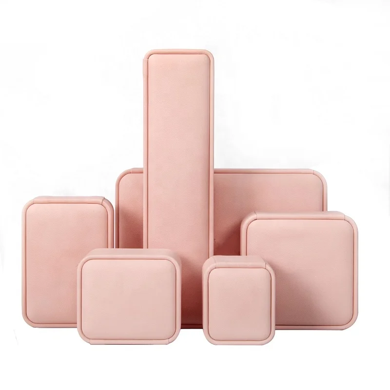 High-end Jewelry Box Jewelry Box Set Packaging with Logo Earring Bracelet Necklace Ring Leather White Jewelry Packing