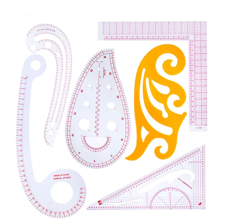 Multi-Function Grading Sewing Kit Armhole Curve Ruler Set  Sewing Kit Armhole Curve Ruler Plastic Scale Ruler