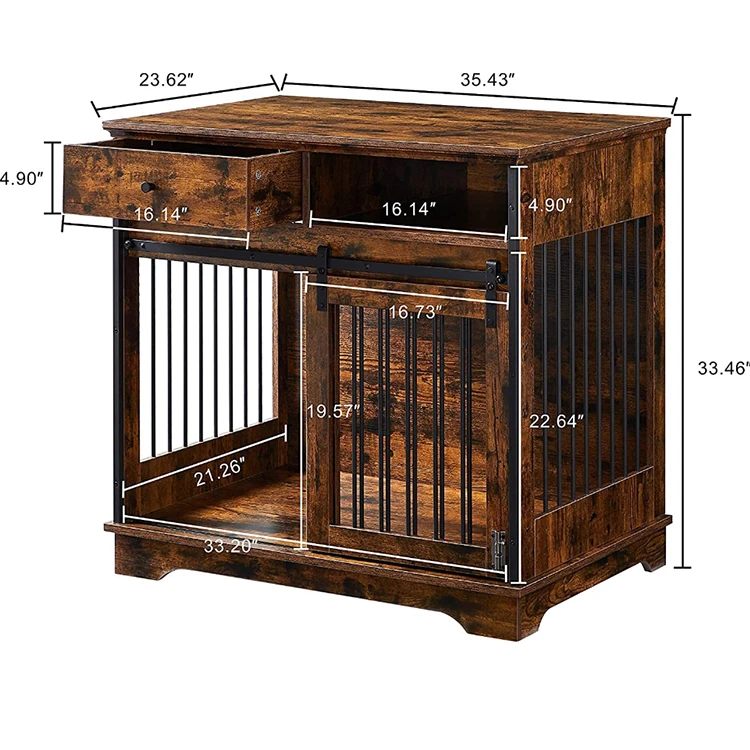 Large Dog Crate Furniture Heavy-duty Indoor Pet House Dog Kennel With Doors