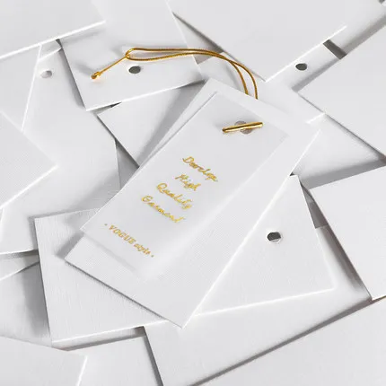 Custom fashion pvc tag white cardboard swing tag with safety pin