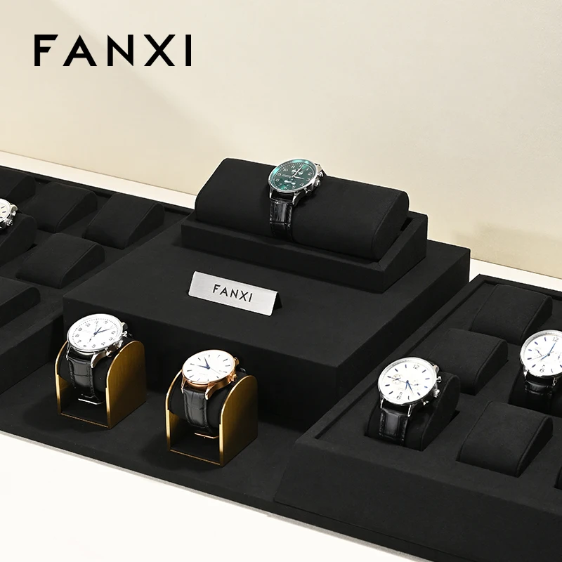 FANXI Wholesale Watches Microfiber Display Set High Quality Watches Show Luxury Jewelry Showcase