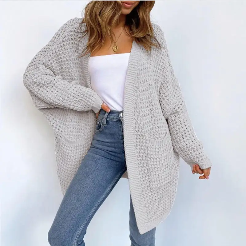 Factory Custom casual plain long sweater knit autumn winter chunky women sweaters