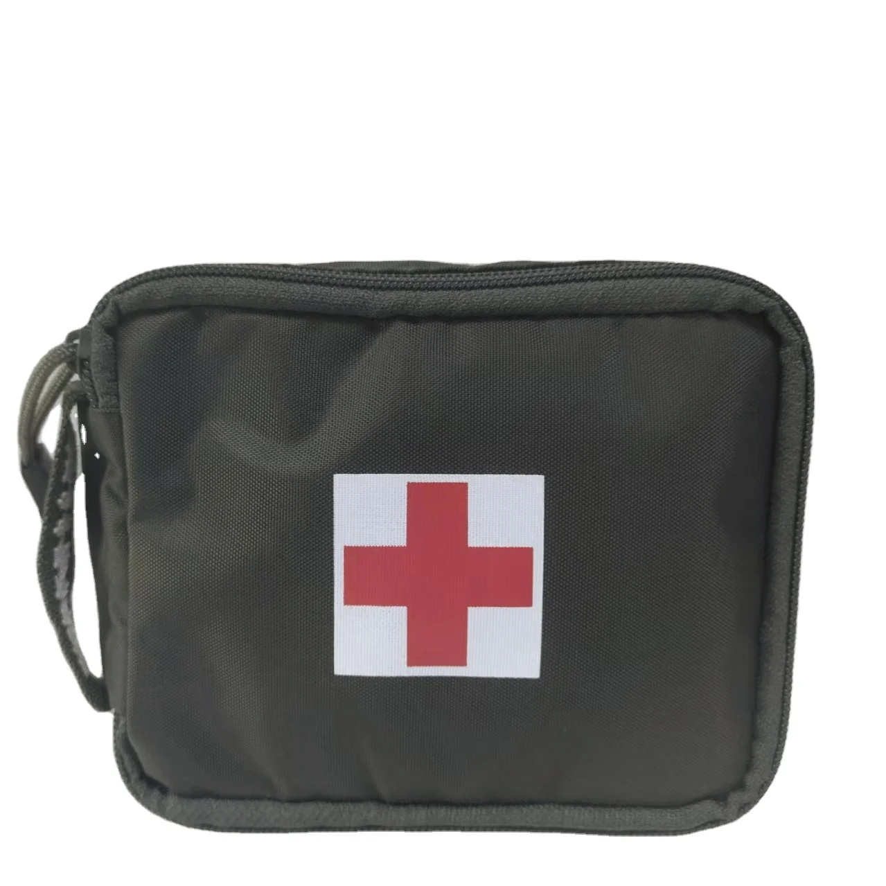 First Aid Kit With Large Capacity Military Green Zipper And Velcro Nylon Oxford Cloth Durable And Wear-Resistant Bag
