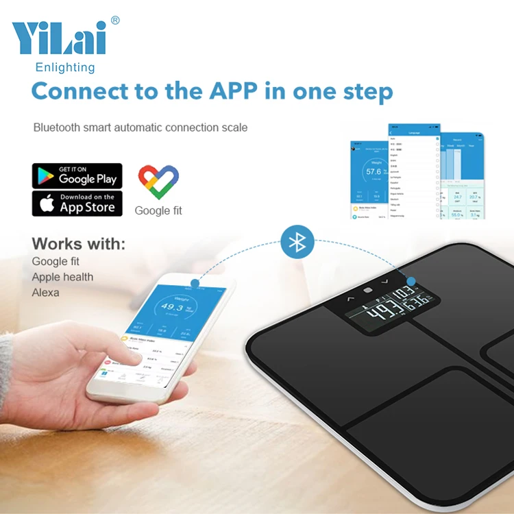 Wholesale High Accuracy Large Display Digital Bathroom Fitness Smart Body Fat Scale