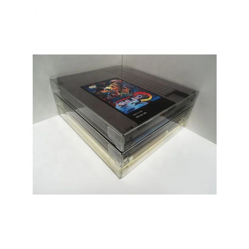 Wholesale PET plastic game protectors box,clear plastic NES SNES cartridge games box protectors case