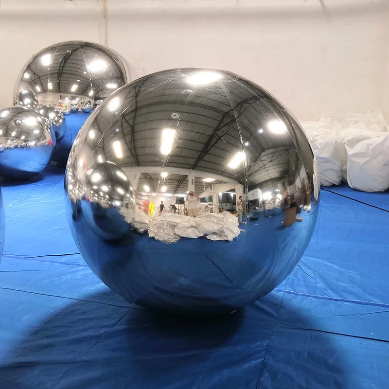 Party Event Decor PVC Mirror Balls Double Layers Hanging Inflatable Mirror Spheres Balloons 2m 3m Giant Hot Pink Easter 1 Color