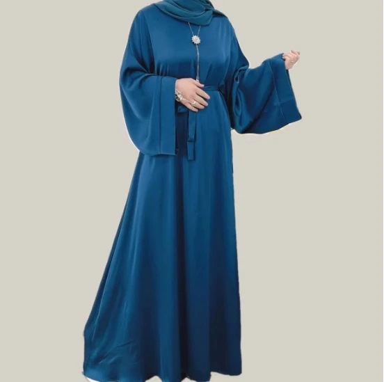 Middle East Turkiye Solid Large Size Multicolor Robe Dress