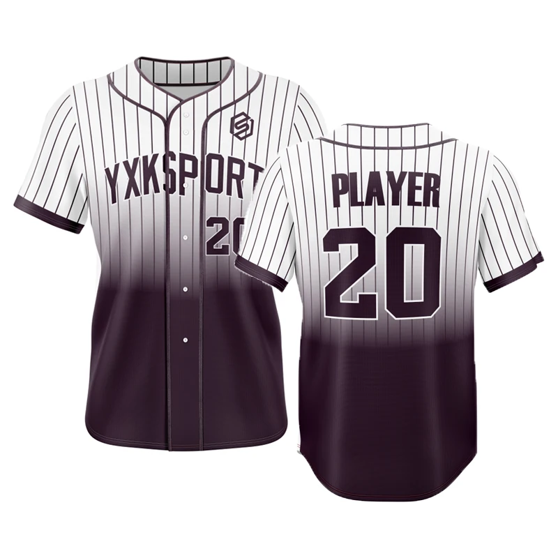 Custom Printed Baseball Jersey Mesh Stitched Baseball Jerseys Button Baseball Shirts