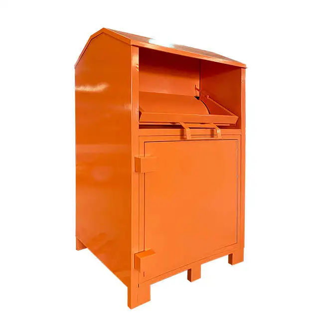 Custom Design Clothes Donation Bin Steel Recycle Bin Used Clothing Donation Bin