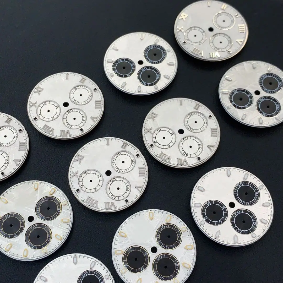 Natural Meteorite Dial Top Watch Dial For RLX Day-tona , Fit 4130 Movement, Aftermarket Watch Replacement