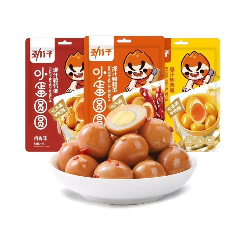 Wholesale Chinese 140g Spicy Salted Flavor Quail Eggs Instant food Leisure Exotic Snacks