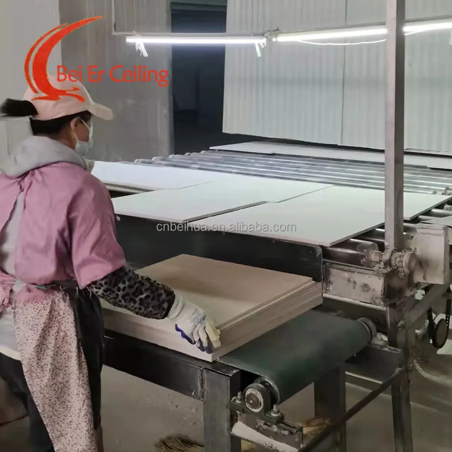 Beihua Factory Amusite Ceiling Tiles Price 14 mm Thick Tegular Edge Pin Hole Ceiling Board Mineral Fiber Panel