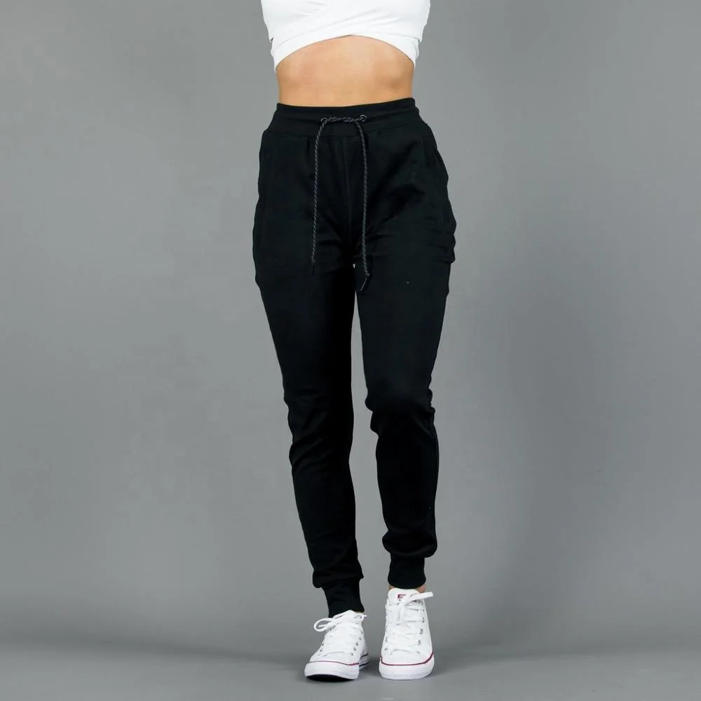 Custom Logo Women Breathable Cotton Workout Pink Fitness Slim Fit Side Pockets Sport Pants Jogger