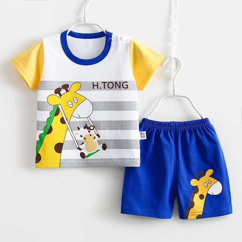 
Baby Summer Cotton t shirt shorts Kids Short Sleeve Shorts 2 Piece Set Baby summer clothes 