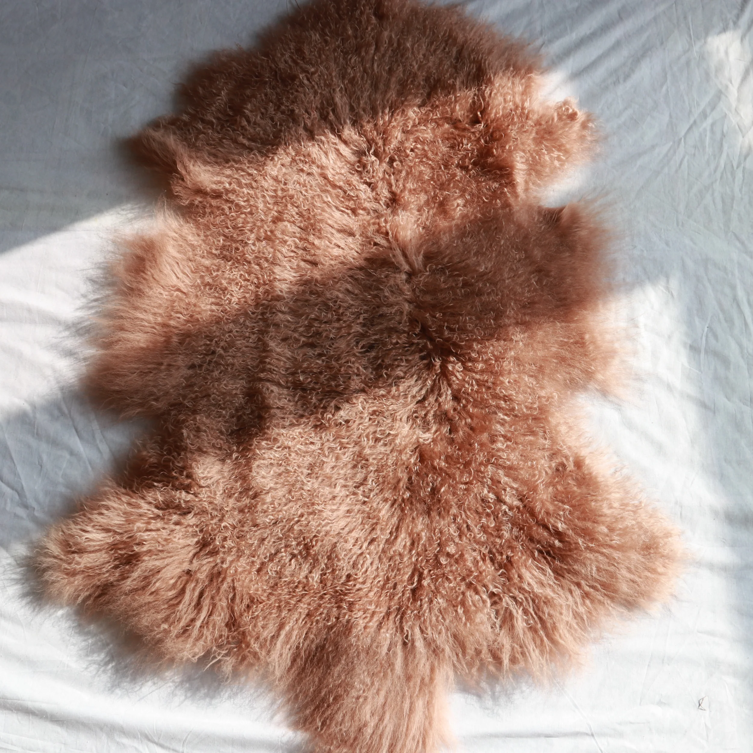 OEM Factory Wholesale Mongolian Lamb Hides Custom Size Tibetan Sheepskin Carpet Rugs