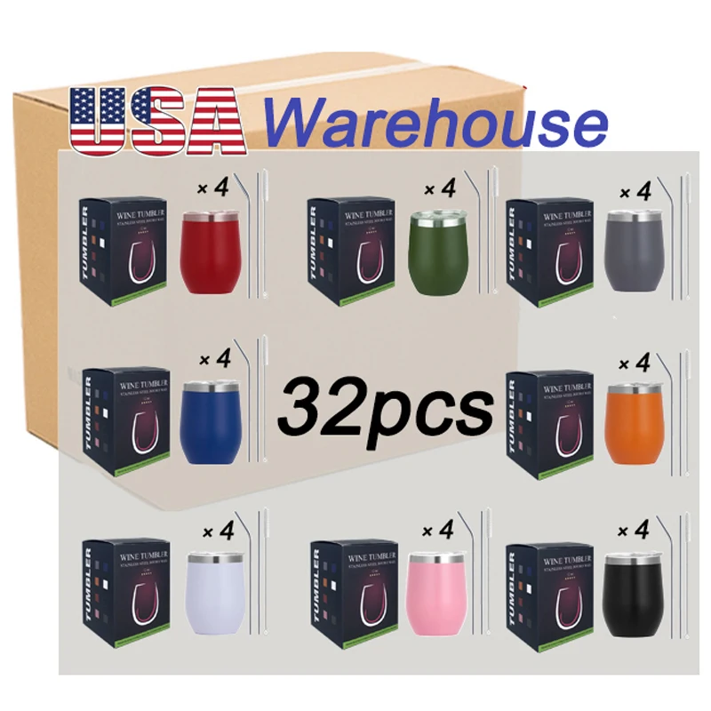 USA Warehouse Minimalist 12oz/360ml Double Wall stainless steel cup Coffee Insulation Travel Cute Party Beer Mugs Wine Tumbler