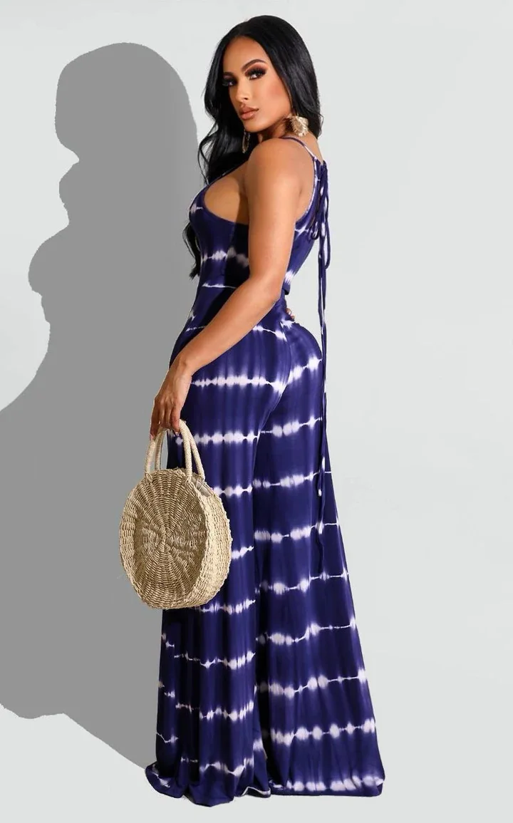 2022 summer new halter straight pants two piece tube set printed trousers wide leg pants suit women