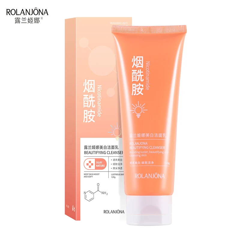 Wholesale Rolanjona Niacinamide Skin Whitening and Cleaning Facial Cleanser 120g