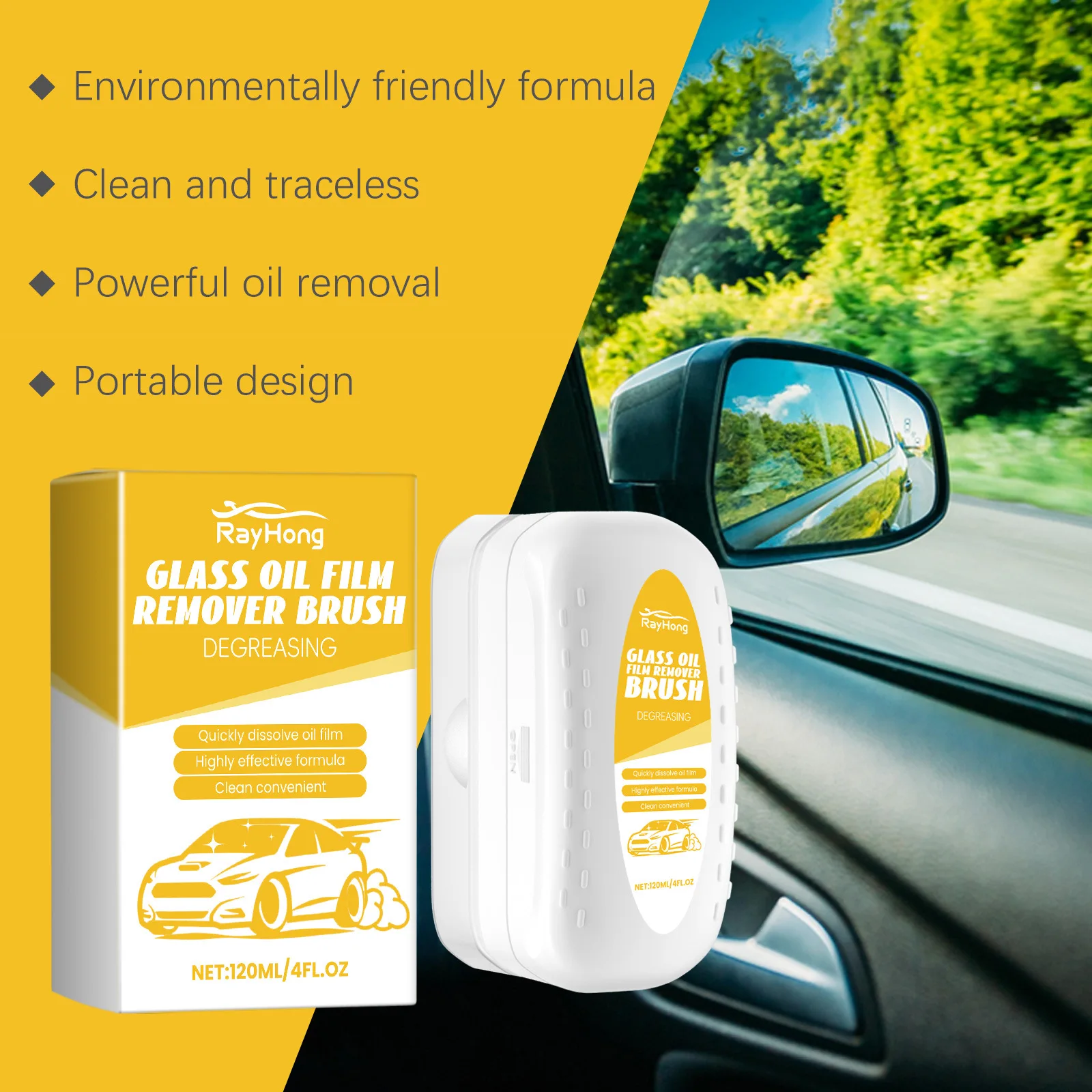 Rayhong Wholesale Automotive Supplies Window Glass Cleaning Stains Waterproof Glass Cleaning Brush