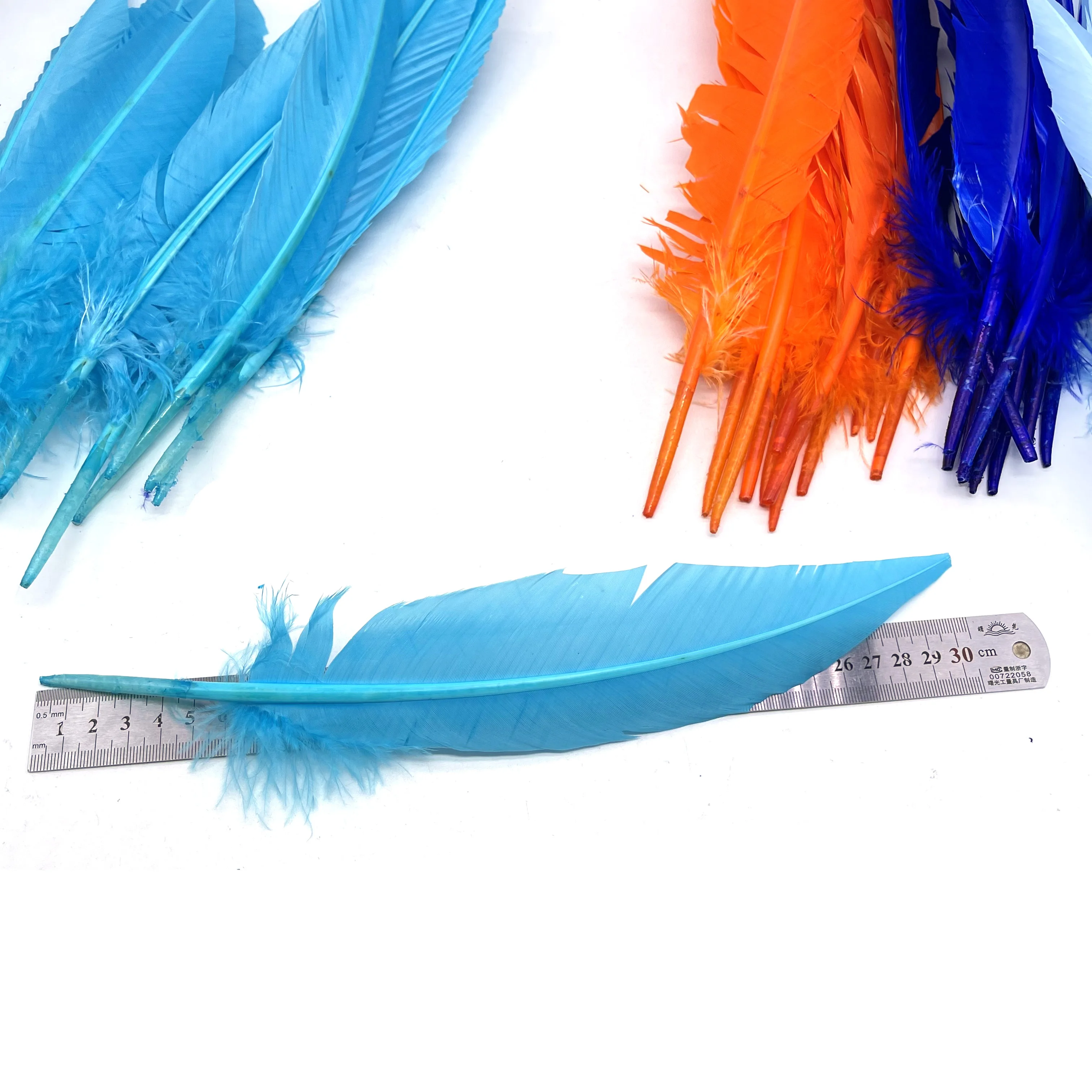 Wholesale Blue Aqua Series Carnival Costume Accessory Dyed Nature Feathers Rooster Ostrich Turkey Christmas Easter Celebrations