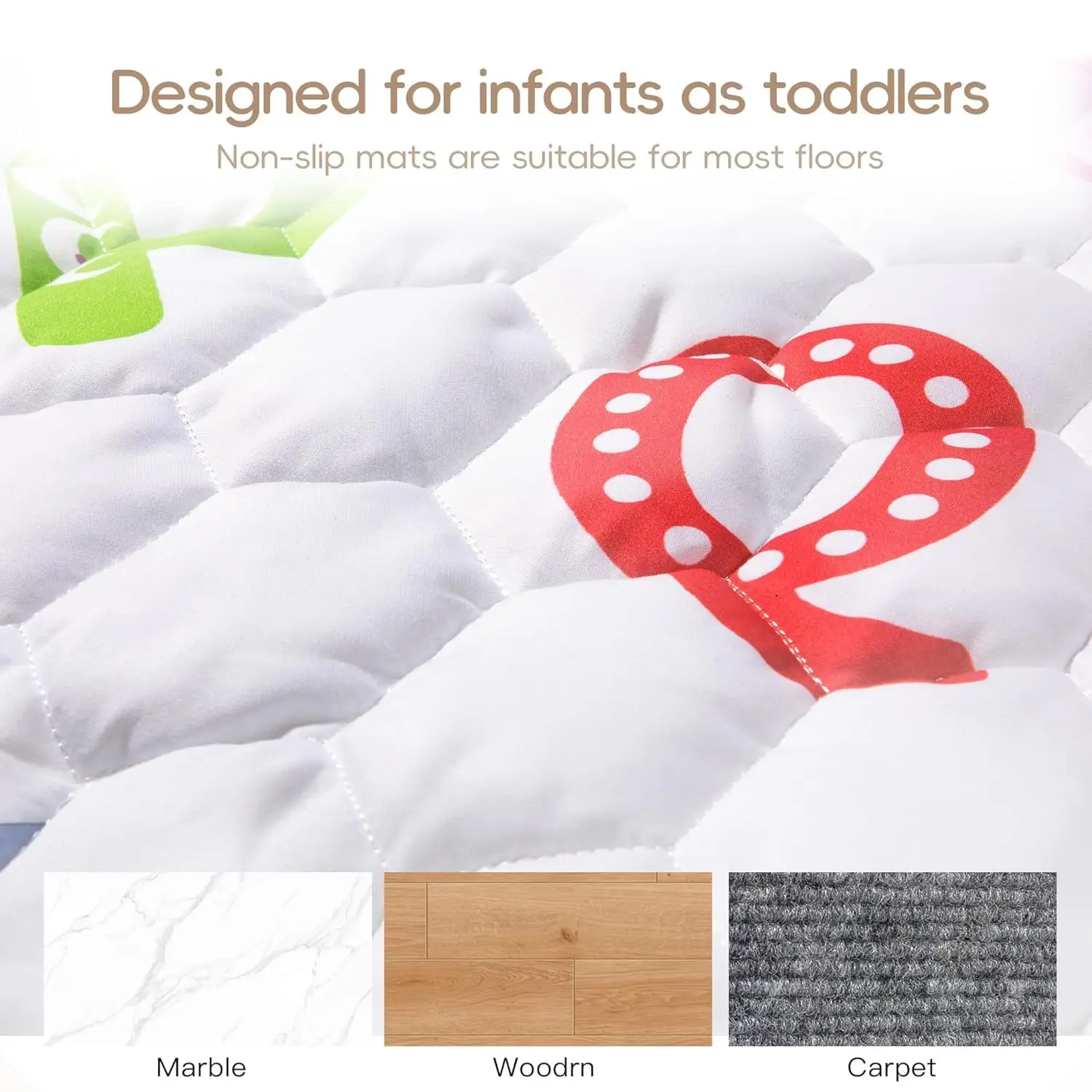 Cotton Floor Rug Kids, Cotton,Foldable Crawling Mat for Floor,One-Piece Crawling Mat Non Slip Play Cotton Mat