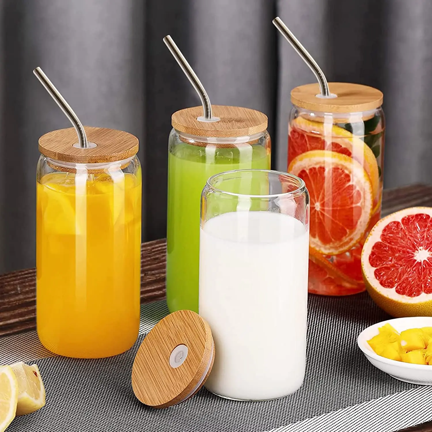 Хит продаж бокалы для питья 12 унций 16 с бамбуковой крышкой и