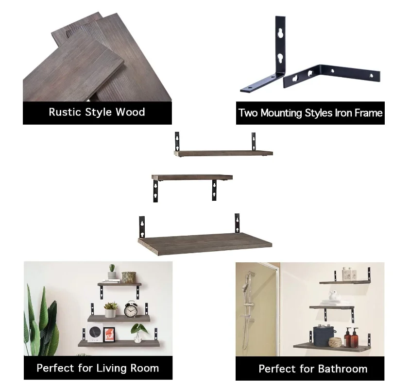 Customize Handmade Wall Mounted Cat Shelf Set Of 3 Wood Shelves Mount Decoration Furniture Floating Wall Shelf