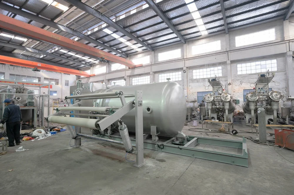 Промышленная машина для окрашивания ткани с открытой