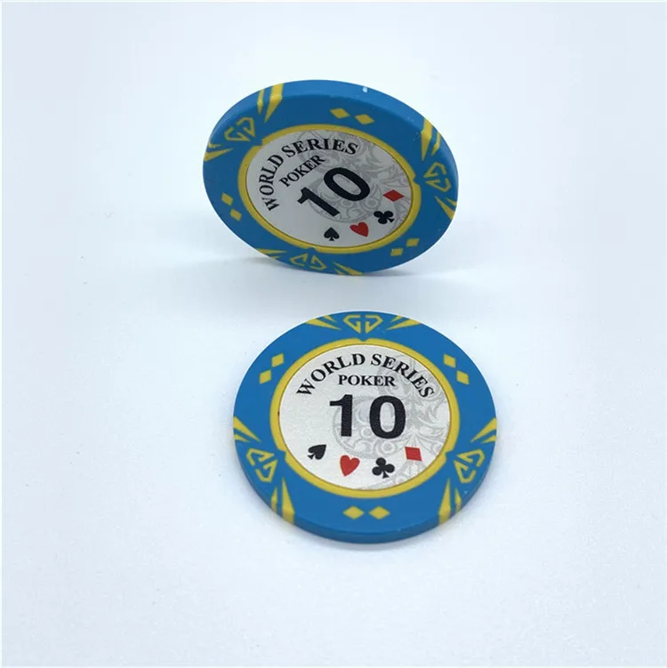 Custom design logo low MOQ clay/plastic/ceramic poker chips jetton printing ceramic challenge coins