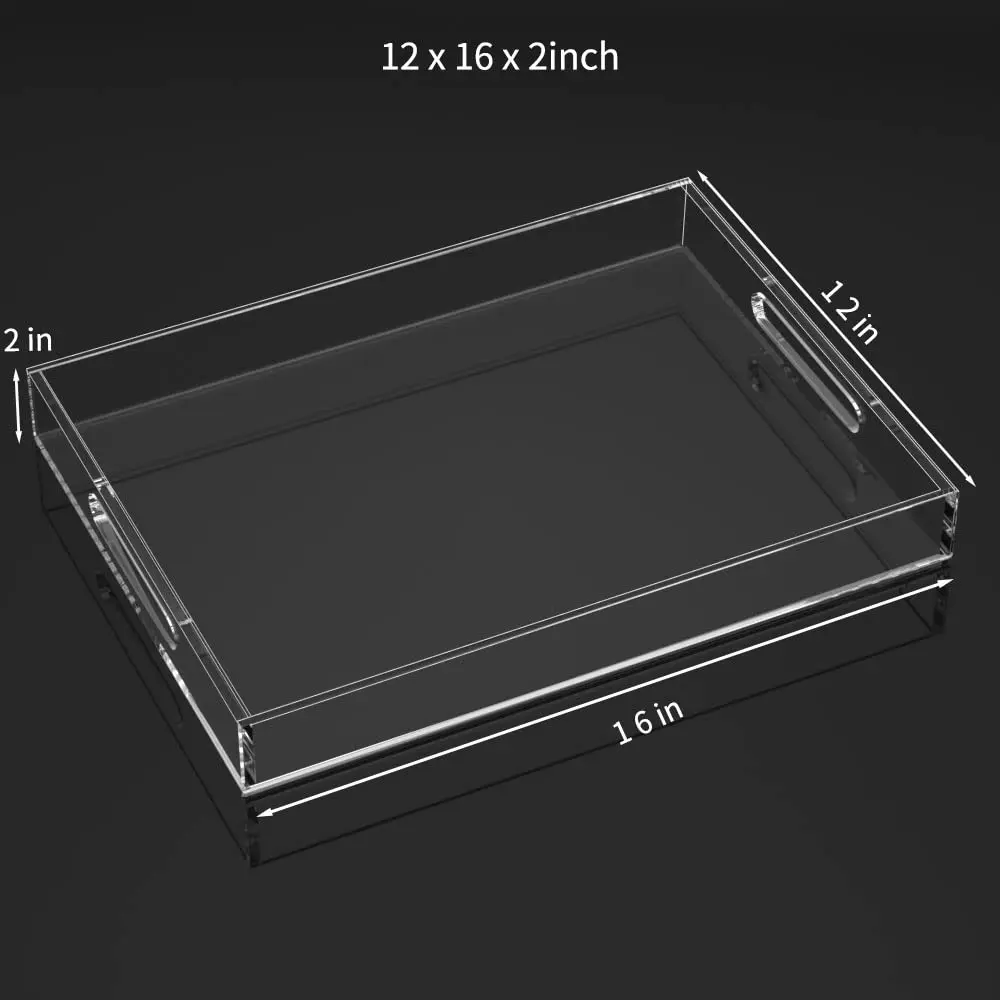 Factory wholesale kitchen organizer wedding decoration Coffee Table Wine Cup Acrylic Decorative Tray Organiser for home kitchen