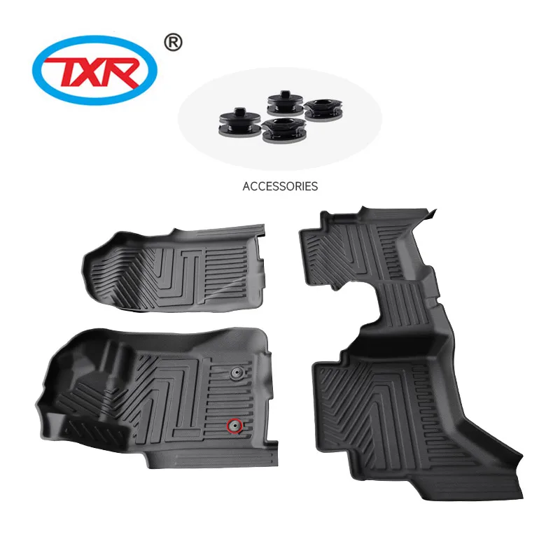 auto durable easy cleaning Trunk Mat car accessories 3D Plastic vehicle TPE car floor mats floor line for  ford ranger T8 T7 T9