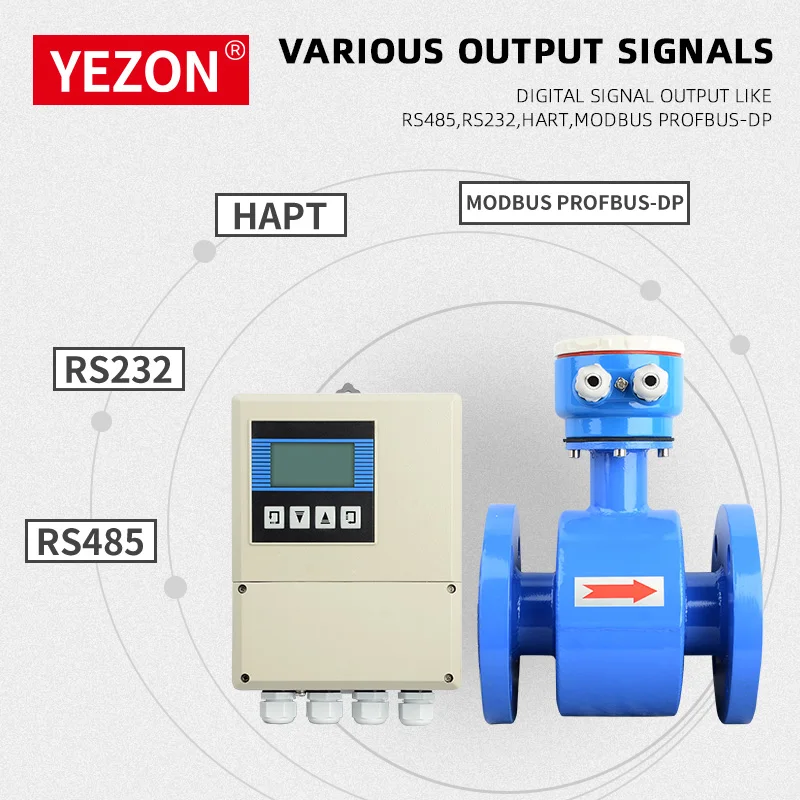 Pipeline Tetrafluoroethylene Lining DN65 Electromagnetic Flowmeter Manufacturer Separated Magnetic Flow Meter for Laboratory