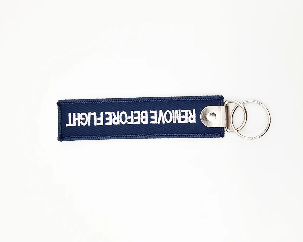 Custom  Logo Fabric Embroidery woven keychains Whistles Lanyard Motorcycle carabiner clip Keychain custom key chains
