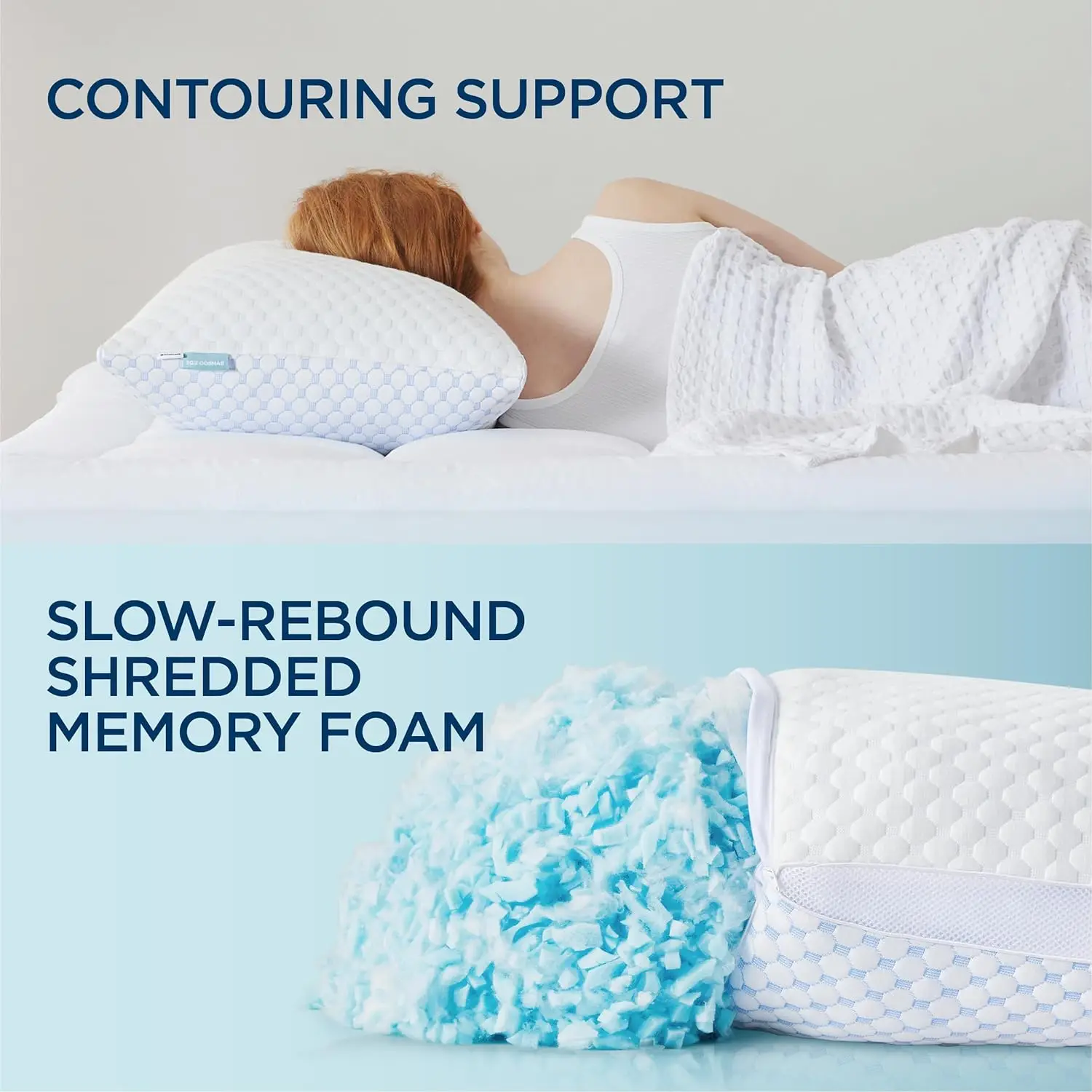 Good Selling Adjustable Cooling Gel Shredded Memory Foam Pillow
