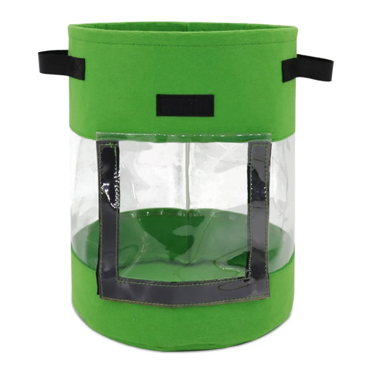 Non-Woven Fabric Garden Planter Pot Grow Bag with Harvest Window Handles Potato Grow Bags Planting Tomato Vegetable Flower