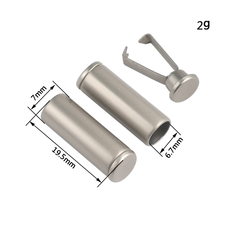 100pcs Metal Cord Lock Stopper Toggle Clip Rope Clasp DIY Shoelace Sportswear Bag Hat Accessories Transparent Garment Plating